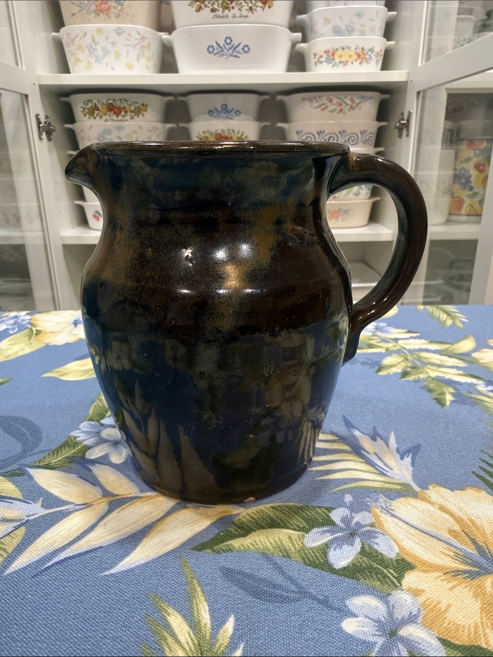 Handcrafted Ceramic Pitcher - Dark Brown Gloss Finish